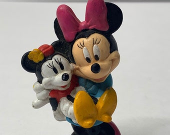 Figura de PVC para tarta de Minnie Mouse y bebé de Disney, 2,5" de alto