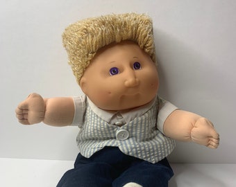 Cabbage Patch Kids Boy Doll Flat Top Crew Cut 16" Tall 1995 Stuffed Toy Doll