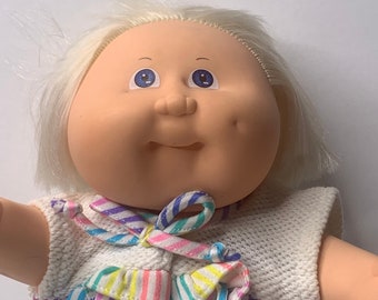 Cabbage Patch Kids Hard Body Blond Haar Blau Augen Puppe 12 "Tall 1996
