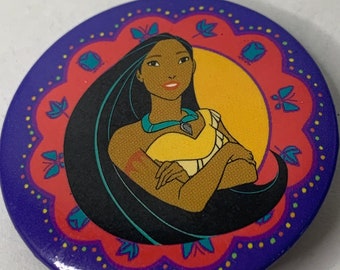 Vintage Disneyland  "Pocahontas" Metal Pinback Button Monterey Park Ca