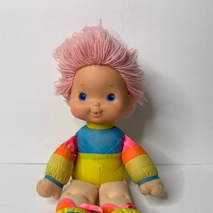 Hallmark Large Rainbow Brite Pink Haarpuppe 14 &quot;Hoch 1983 Vintage Stofftier Puppe