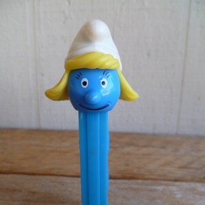 Smurfette Pez Dispenser Vintage Peyco Smurf 4.25&quot; Tall 1987 Cake Topper