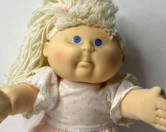 Cabbage Patch Kinder Puppe Blond Haare Blaue Augen 16 "Tall 1990 Hasbro Stofftier Puppe