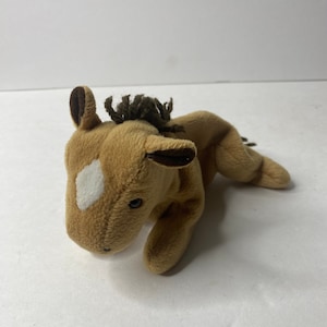 Ty Derby the Horse Beanie Babies Plush Horse 8.5&quot; Long 1995 Stuffed Animal Toy