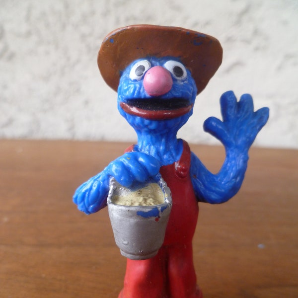 Sesame Street Cookie Monster Miniature Pvc  Cake Topper Vintage