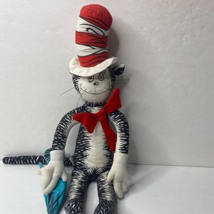 Cat in The Hat Dr. Seuss Plush 16" Tall 1994 Random House Stuffed Animal Toy
