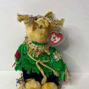Ty Alfalfa the Scarecrow Bear Attic Treasures Plush Bear W/ Tags Let Them Eat Crow ! 9" Tall 2000 Stuffed Animal Toy