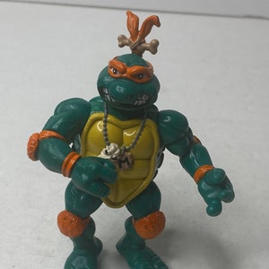 Figura de acción de superhéroe Miguel Ángel de las Tortugas Ninja Mutantes Adolescentes, adorno para tarta, 11,4 cm de alto, 1993