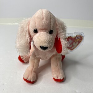 Ty Sonnet the Valentine's Day Poodle Beanie Baby Plush Pink Poodle W/ Tags 5.5" Tall 2003 Stuffed Animal Toy