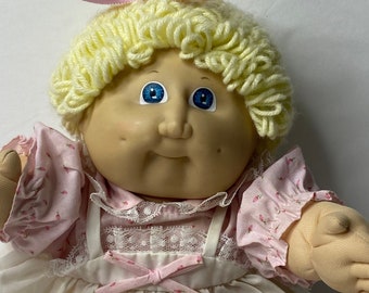 Cabbage Patch Kinderpuppe Blond Haare Blaue Augen 16 "Tall 1982 Stofftier Puppe