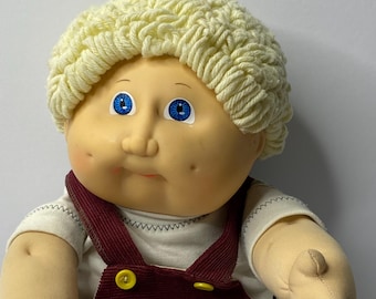 Cabbage Patch Kids Boy Doll Blond Hair and Blue Eyes 17" Tall 1982 Stuffed Toy Doll *READ DESCRIPTION*