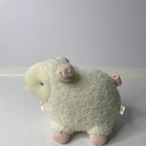 Plush Lamb Sheep Corduroy Schmid 6&quot; Tall 1987 Stuffed Animal Toy Made in Korea