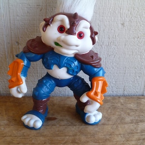 The Original Battle Trolls Roadhog Troll 9&quot; Tall W/ Hair 1992 Hasbro