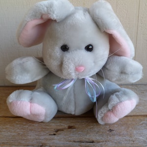 Commonwealth Plush Rabbit Bunny 9&quot; Tall 1990 Stuffed Animal Toy