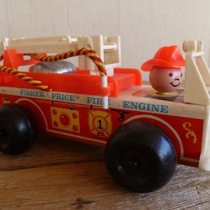 Fisher Price Fire Engine Toy Truck 8&quot; X 3.5&quot; 1968