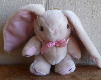Plush Mini Bunny Rabbit Christmas Easter Ornament Jointed 5&quot; Tall Stuffed Animal Toy