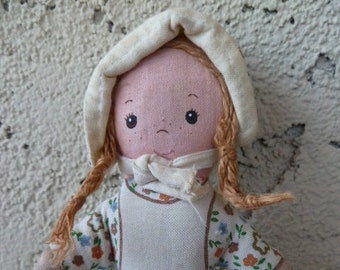 Holly Hobby Cloth Mini Rag Doll "Heather" 5" Tall 1970's