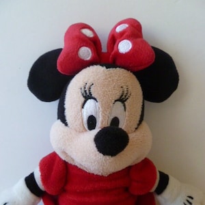 Disney Minnie Mouse Bean Bag Plush Stuffed 10" Tall Stuffed Animal Toy