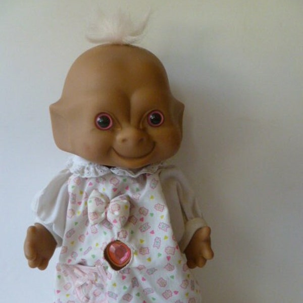 Ace Novelty Troll Doll Jewel Pink Heart 12" Tall