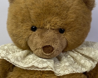 Vintage Teddy Bear Plush Charm Co Jointed White Flocked Nose