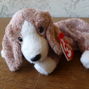Ty Sniffer the Dog Beanie Babies Plush Beagle Dog W/ Tags 8" Long Y2K Stuffed Animal Toy