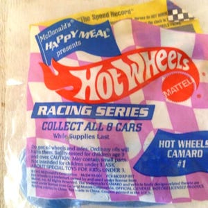 McDonalds Hot Wheels &quot;Camaro&quot; Race Car Happy Meal Toy Mattel Vintage New in Package