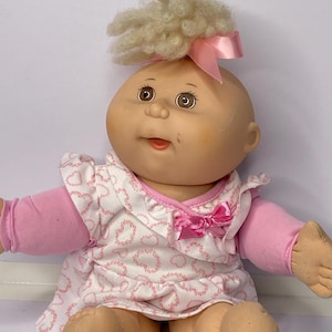 Cabbage Patch Kids Preemie Doll First Edition Blond Tuft of Hair Brown Eyes 13&quot; Tall 1991 Stuffed Toy Doll