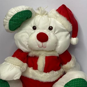 Fisher Price Christmas Mouse Puffalump  8127 Plush 14&quot; Vintage 1991 Tag Very Nice
