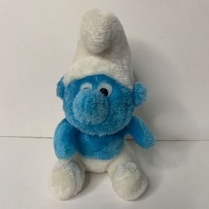 Wallace Berrie Plush Smurf Peyo 8&quot; Tall 1980 Vintage Stuffed Animal Toy