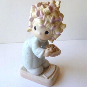 Mothers Day, Precious Moments &quot;The Spirit Is Willing But The Flesh Is Weak&quot; in Box 6.5&quot; Tall 1986 Enesco 100196