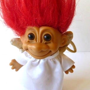 Russ Retro Angel Troll Doll Red Hair 8&quot; Tall W/ Hair