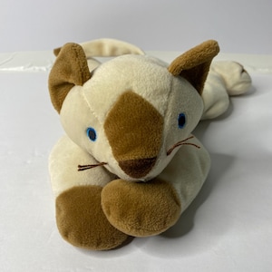 Ty Meow the Siamese Cat Pillow Pals Siamese Cat 14" Long 1996 Stuffed Animal Toy
