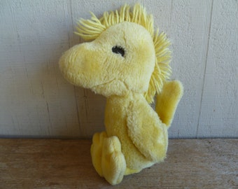 Peluche de pájaro cantor de Woodstock Snoopy de Worlds of Wonder de 9,5" de alto