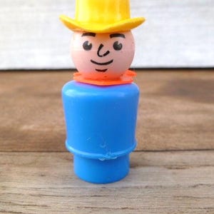 Fisher Price  Little People Cowboy With Mustache 2.5&quot; Tall