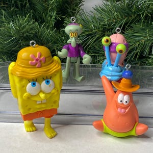 Sponge Bob Christmas Ornaments Set of 4 McDonalds Happy Meal Toys