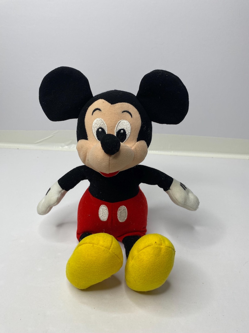 Mickey Mouse Bean Bag Plush Doll Walt Disney 10" Tall Stuffed Toy Doll image 1