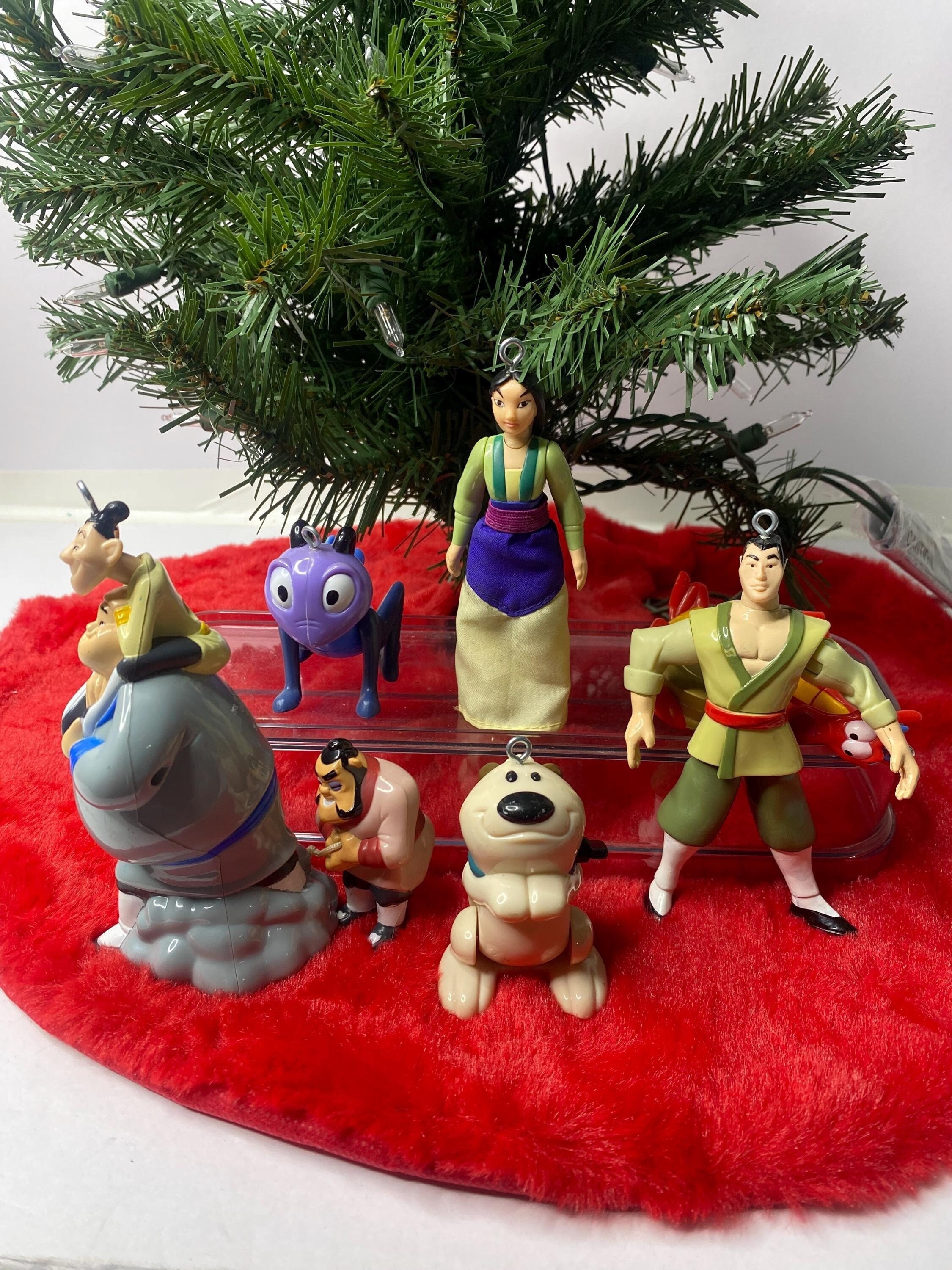 Disney Mulan Christmas Ornaments Action Figure Cake Topper Set of