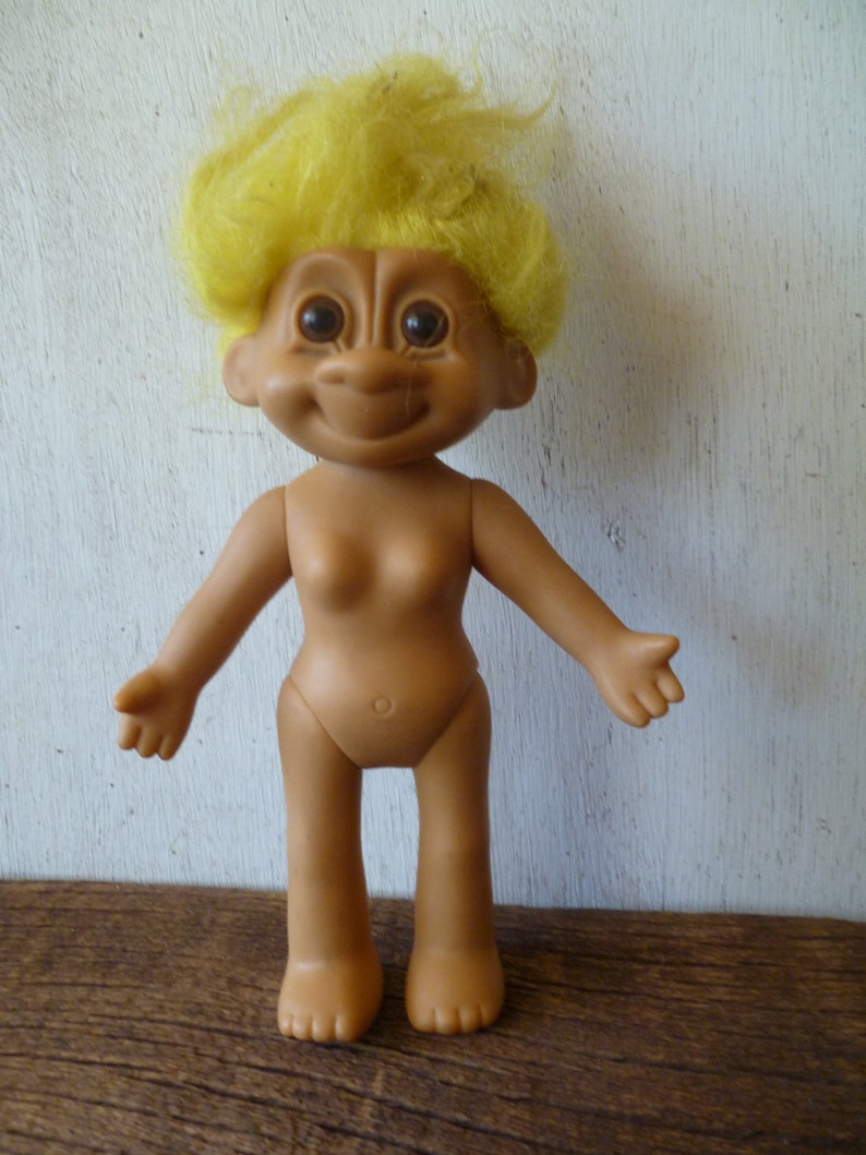 troll doll with blonde hair
