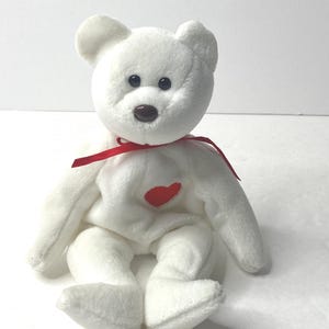 Ty Valentino der Valentinstag-Bär Mütze Baby-Plüsch-Bär mit Herz 9 &quot;Hoch 1993 Stofftierspielzeug