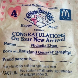 Cabbage Patch Michelle Elyse Poseable NIP 3.5" Tall 1994