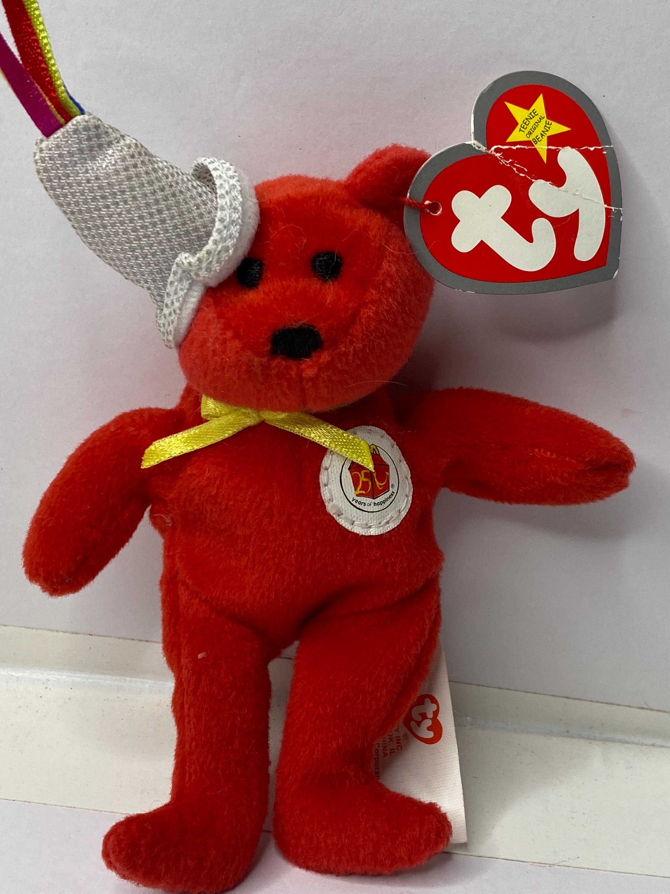Ty Happy Meal 25th the Bear Teenie Beanie Babies Plush Bear W