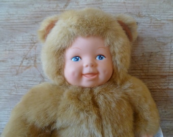 Anne Geddes Baby Doll Bear Costume W/ Tags 8" Tall  1997 Stuffed Toy Doll