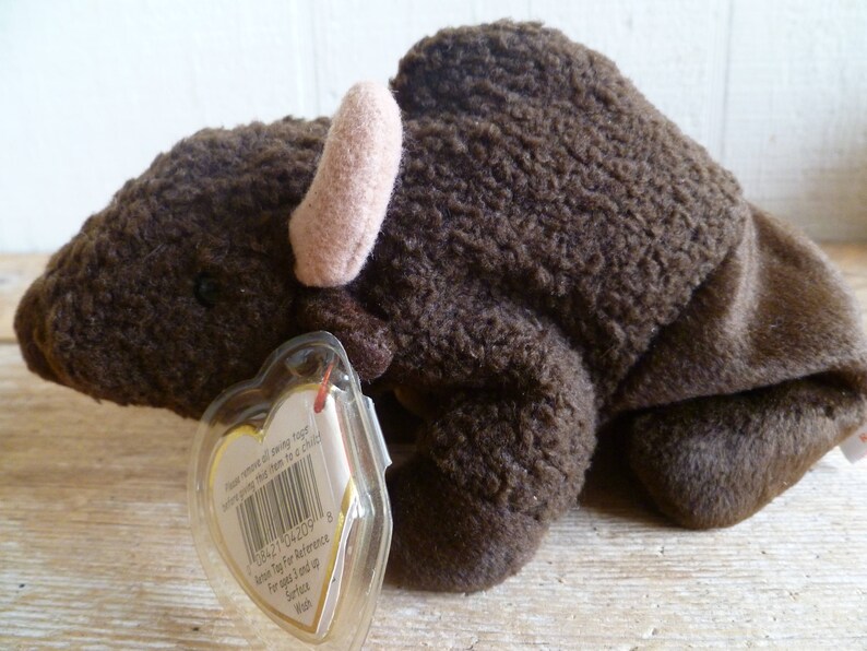 TY Beanie Babies Plush Buffalo roam With Tags 1998 Etsy