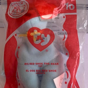 Ty Big Red Shoe The Bear Teenie Beanie Babies W/ Tags 5.5&quot; Tall 2004 Ronald McDonald  Stuffed Animal Toy NIP
