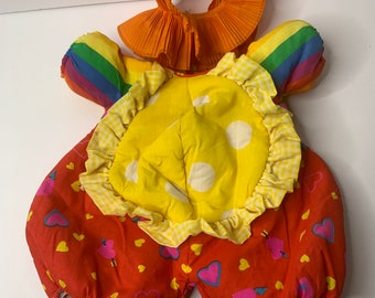 Tenue de clown pour poupée pour enfants avec écusson choux avec col 33 cm de haut, 1985