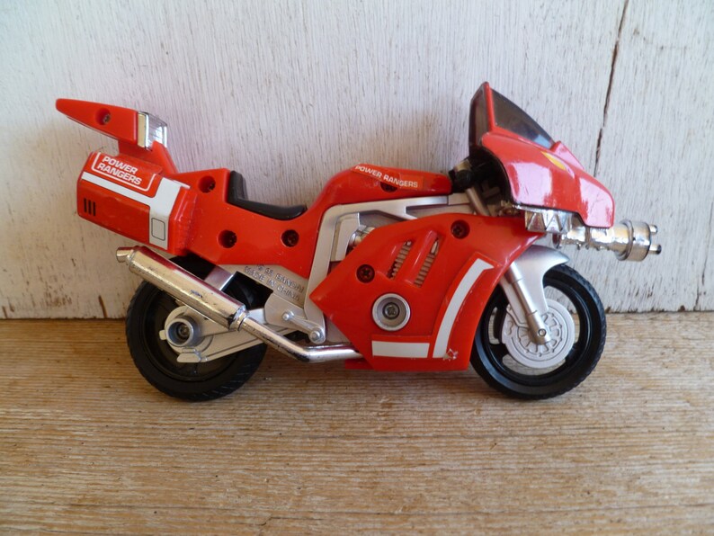 Red Mighty Morphin Power Rangers Motorcycle Car Vehicle Sabin | Etsy