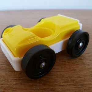Fisher Price Little People Yellow Car Vintage Approx 1&quot; X 2.5&quot;