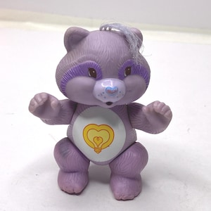 Care Bear Cousin Bright Heart Raccoon Poseable PVC Cake Topper 3.5&quot; Tall 1980&#39;s