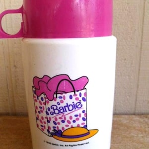 Termo para lonchera Barbie de Mattel, 16,5 cm de alto, 1990