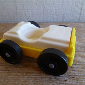 Fisher Price Little People Yellow Car 1&quot; X 2.5&quot; Vintage